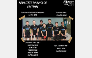 Résultat Tournoi de secteurs 13/01