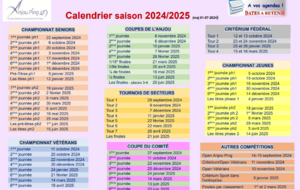 Calendrier des matchs 2024-2025