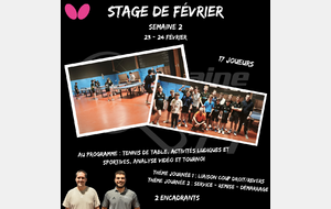 Stage de février semaine 2