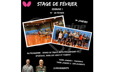 Stage de février semaine 1