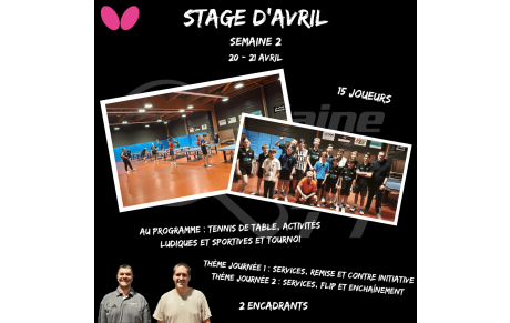 Stage d'avril semaine 2