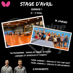 Stage d'avril semaine 1